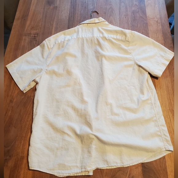 BR cream/tan short sleeve button up casual shirt - Picture 2 of 5